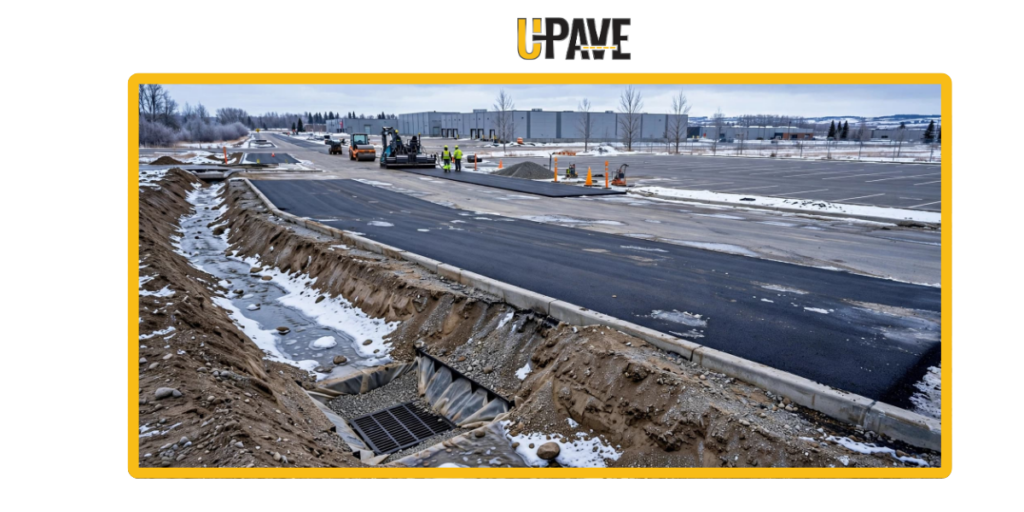 Parking Lot Drainage Edmonton by upave